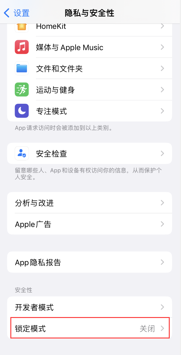 乳山苹果手机维修分享iOS 16 “锁定模式”是什么 